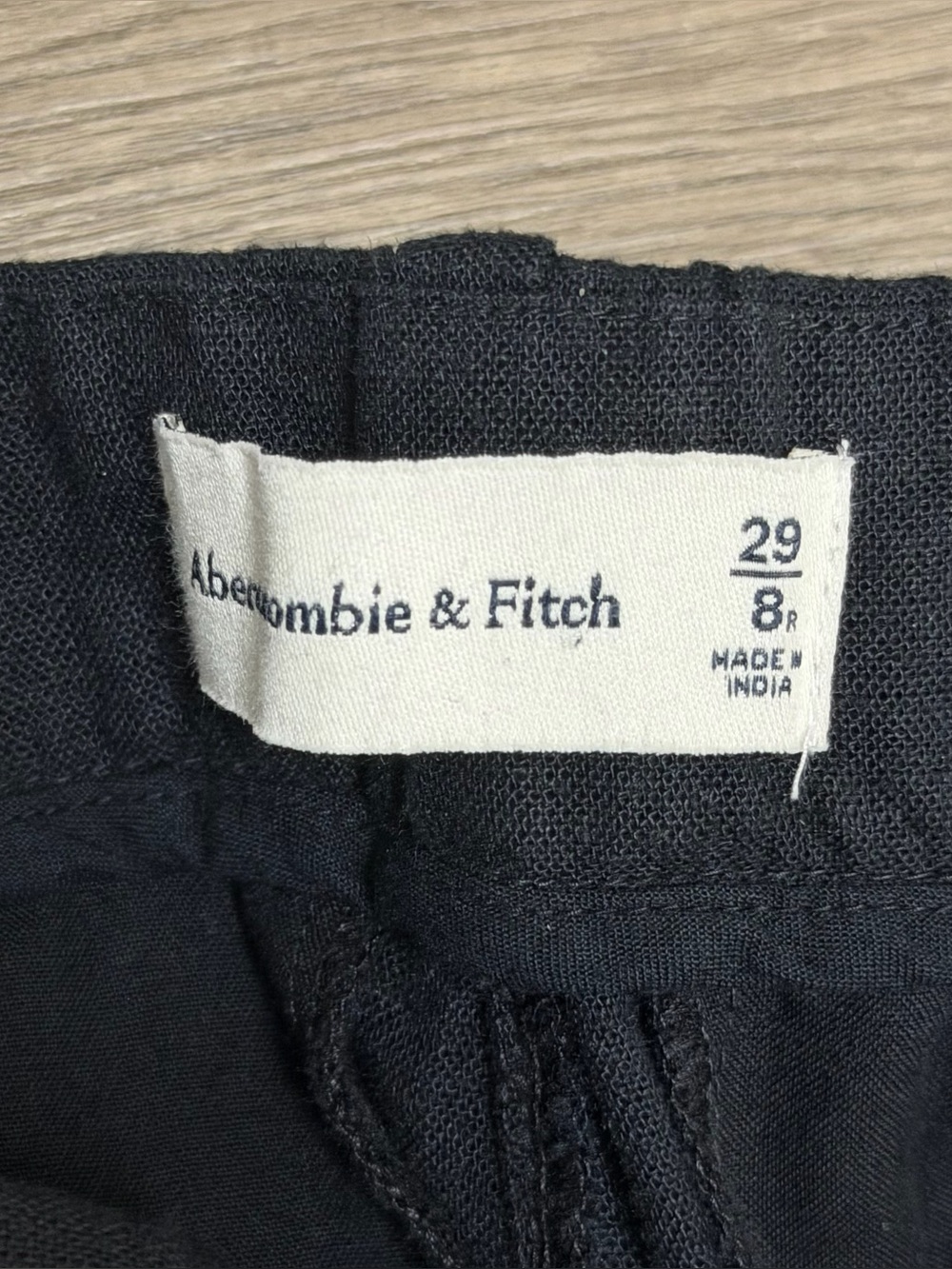 Abercrombie & Fitch Black Wide Leg Sloane Dress Pants Linen Blend Sz 29 8R - Picture 6 of 10